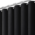 Dynamene Extra Wide Waffle Shower Curtain 256 GSM Fabric 84x72 Black by Dynamene