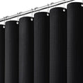 Dynamene Stall Waffle Shower Curtain 256 GSM Heavy Fabric 60x84 Black by Dynamene