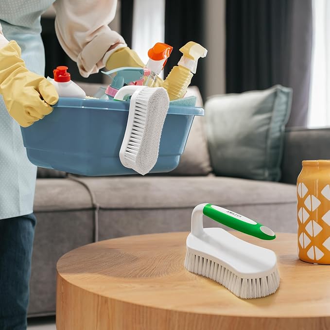 Scrub Brush for Cleaning Comfort Grip Shower Scrubber Stiff Bristles - Image 6