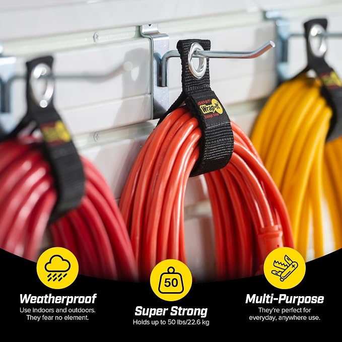 Heavy-Duty Wrap-It Storage Straps, 10-inch | Hook and Loop Extension Cord - Image 2