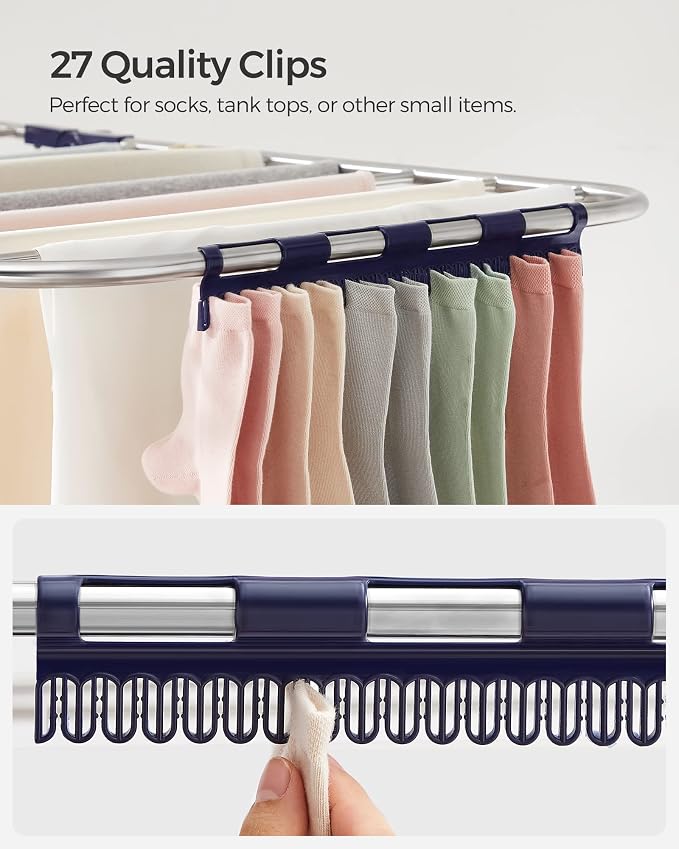 SONGMICS Clothes Drying Rack, Foldable 2-Level Laundry Drying Rack | - Image 5