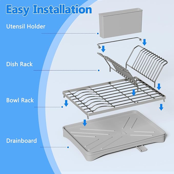 ANTOPY 304 Stainless Steel Dish Drying Rack - Image 8