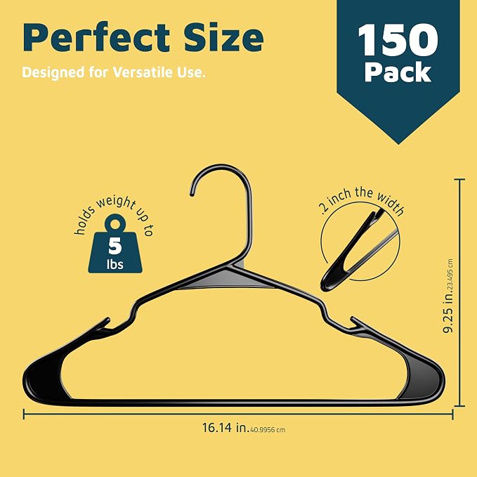 Plastic Clothes Hangers – Heavy Duty Hanger Set, - Image 2