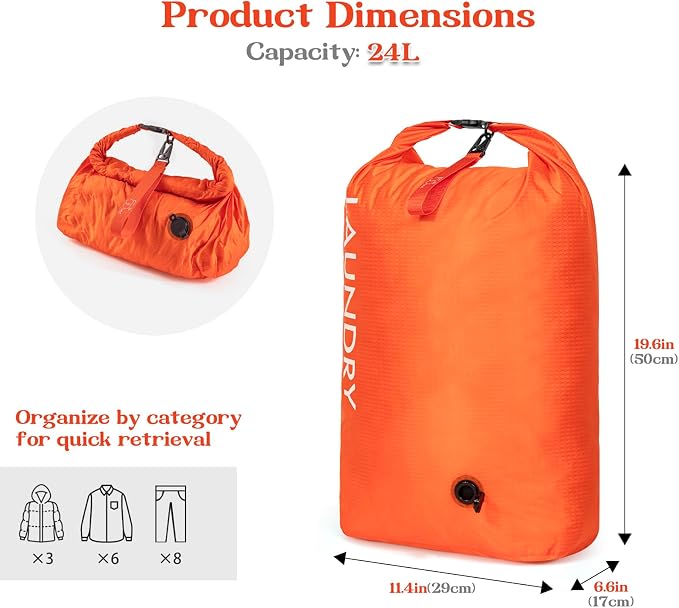Travel Laundry Bag, Vacuum Compression Dirty Clothes Travel Bag - Image 2