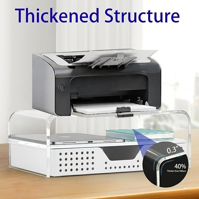 Desk Organizer and Accessories, 2-Tier Computer Monitor Stand Riser - Image 5