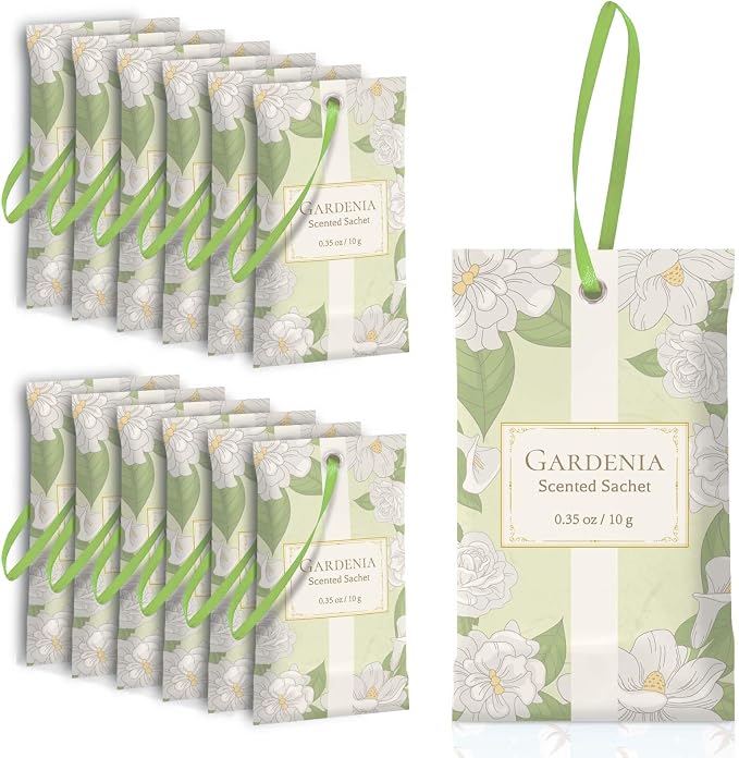 SCENTORINI Scented Sachets for Drawer and Closet, Gardenia Scent 14 Pack by SCENTORINI