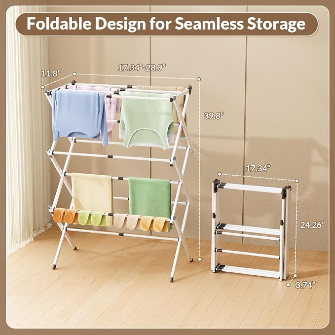 Foldable Clothes Drying Rack - Image 3