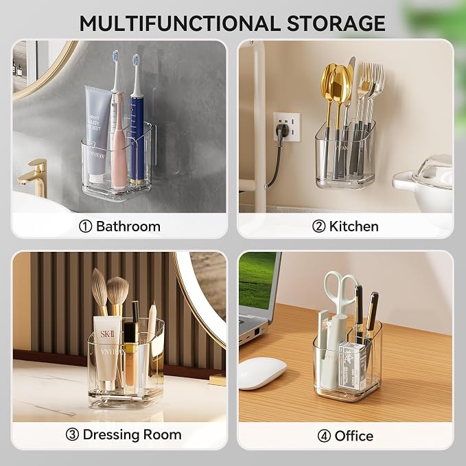 3 Slots Detachable Toothbrush Holders Wall Mounted - Image 6