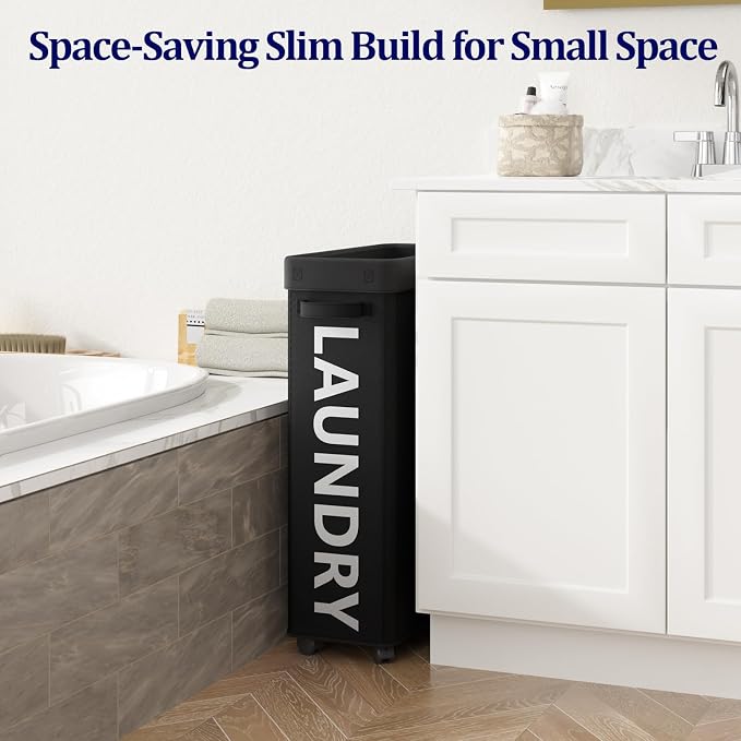 Optish 50L Slim Rolling Laundry Basket - Image 3