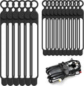 Silicone Cable Ties, Cord Organizer Cable Management, 2Sizes-Black | Reusable by ELECTRONICSORGANIZATION