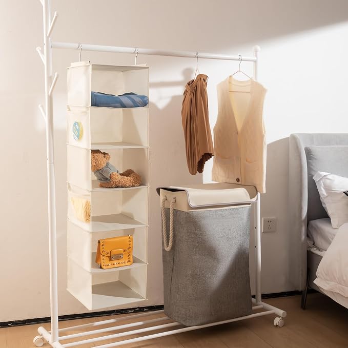 6 Shelves Hanging Closet Organizer, 2 Pack Hanging Storage - Image 2