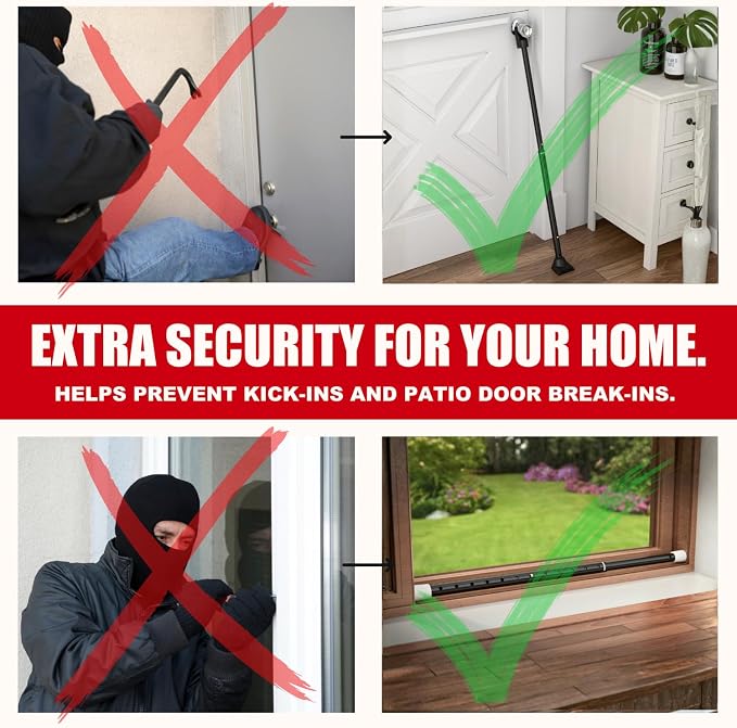 SECURITYMAN 3-in-1 Door Security Bar, Security Door Stoppers & Door Barricade – - Image 8