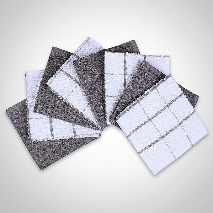 AMOUR INFINI Cotton Kitchen Dish Cloths Set of 8 – Highly Absorbent, Super Soft - Image 4