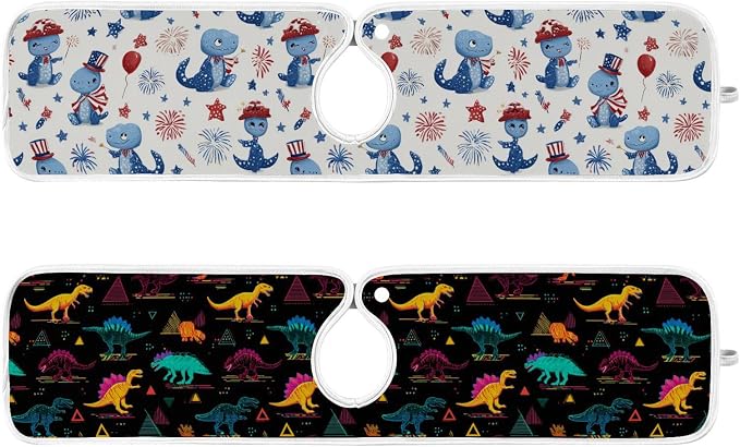 Blue Dinosaurs Fireworks 4th July Sink Mat - Image 2