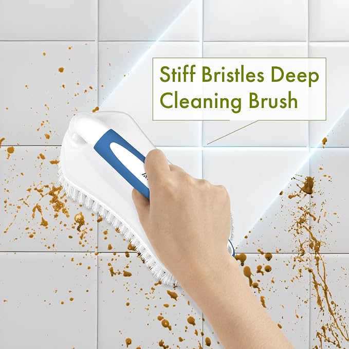 Scrub Brush for Cleaning Comfort Grip Shower Scrubber Flexible Stiff Bristles - Image 3