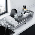 Kitsure Extendable Dish Drying Rack, 19.2"-26.7" L x 12.9" W, Sliver | Large by Kitsure