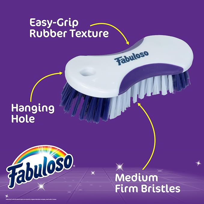 Fabuloso Compact Hand Scrub Brush, 6 Inch | Easy-grip rubber texture - Image 2