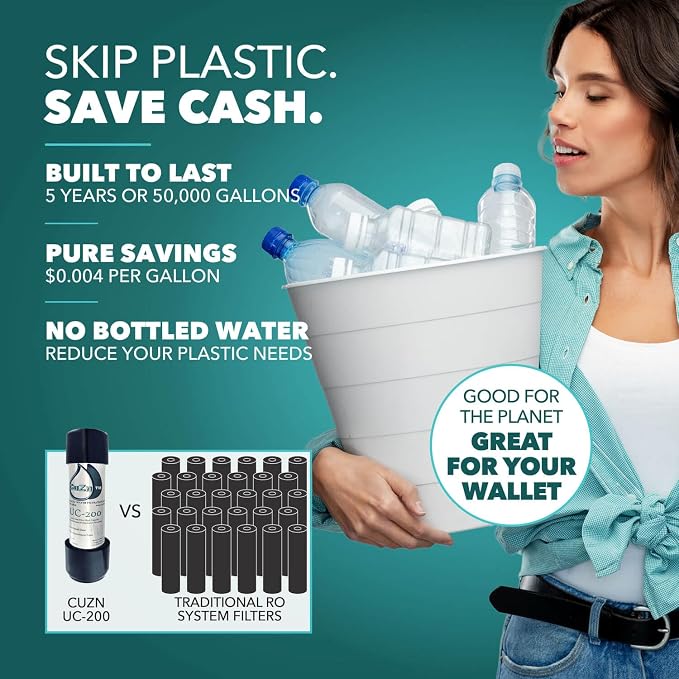 CuZn UC-200 Under Sink Water Filter, NSF/ANSI 42 & 372, 5-Year Filter Life | - Image 8