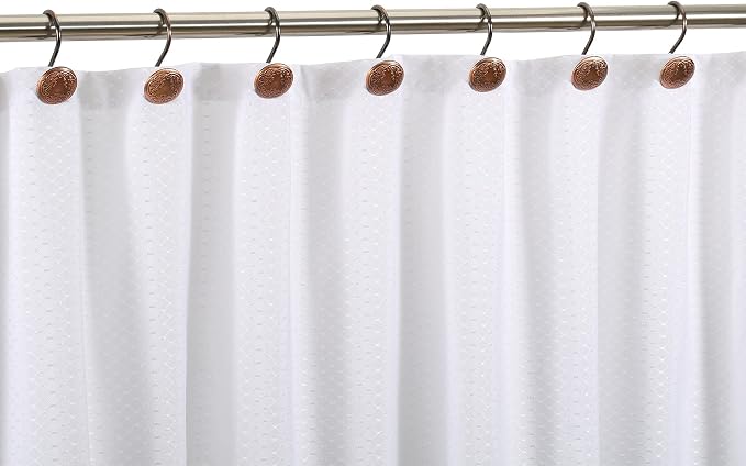 Chictie Bronze Shower Curtain Hooks Rings-Oil Rubbed Decorative Shower Curtain - Image 4