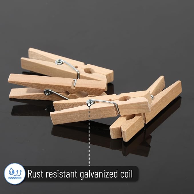 Mr. Pen- Wooden Clothes Pins, Natural Wood, 100 Pack, 1.9 Inch | Rust Resistant - Image 4