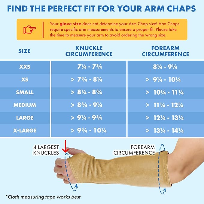 Arm Chaps Leather Protective Sleeves Arm Guard - Prevent Cuts, Scratches & Bruises - Genuine Cowhide - Ideal for Gardening & Construction - Left & Right Form-Fitting. Tan (1 Pair/Large).