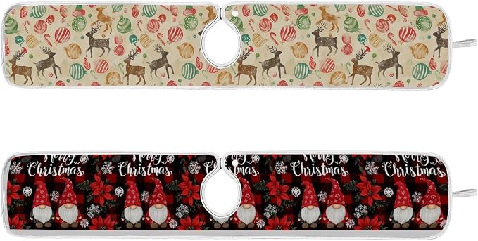 Checkered Christmas Gnomes Vintage Elk Sink Mat by Tatenale