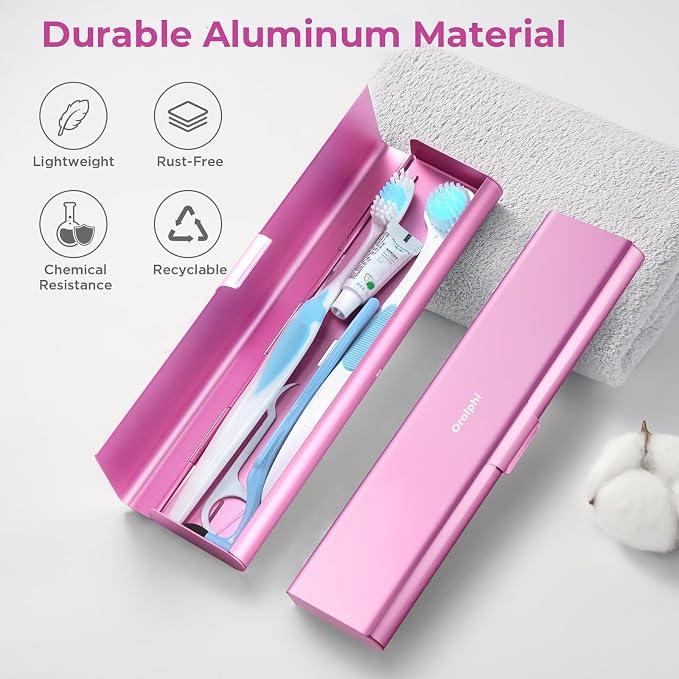 Wider Aluminum Toothbrush Travel Case, Portable Travel Toothbrush Holder - Image 2