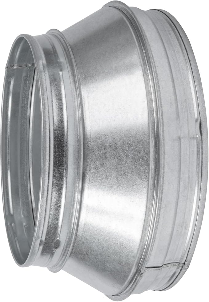 10" to 8" Inch Round Duct Reducer - Galvanized Steel Pipe Increaser - Coupling for Round Duct Ventilation Systems - Heating & Cooling, HVAC