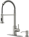 FORIOUS Kitchen Faucet with Soap Dispenser, Single Handle, Brushed Nickel | by FORIOUS