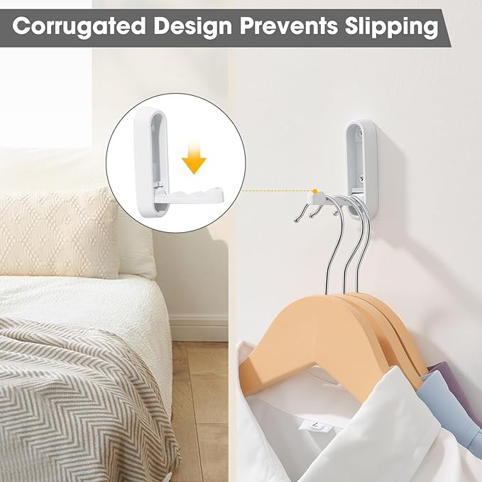 Folding Wall Hooks, 2 Pack, Zinc Alloy, Heavy Duty Coat Hooks | 90° Foldable - Image 6