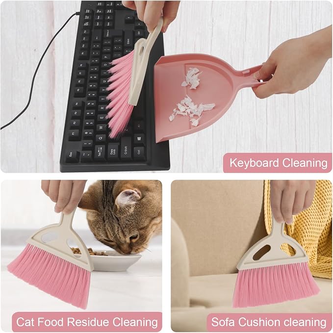 1 Pcs Mini Broom and Dustpan Set Small Whisk Broom Hand Held - Image 5