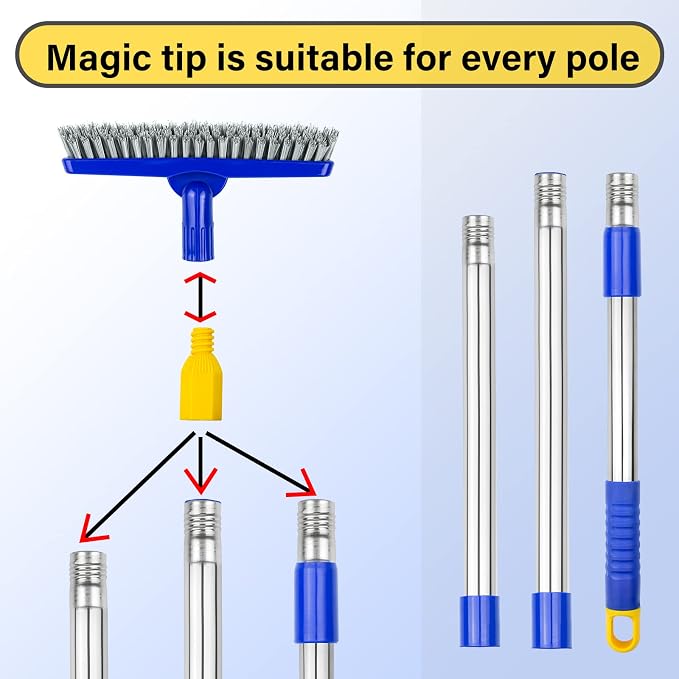 Grout Brush with Long Adjustable Handle, Swivel Scrub Brush, V-Shape Grout Line - Image 8