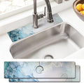 Sink Faucet Absorbing Mat, 2 Pack Drying Mat Around Faucet Sink Splash Guard by BathtubMat