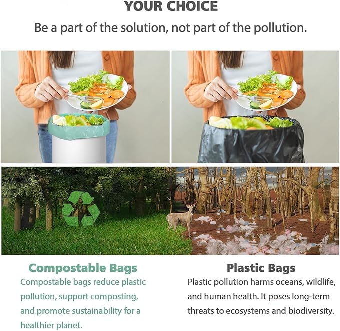 AYOTEE 1.2 Gallon Small Trash Bags Compostable Garbage Bags, Strong Bathroom - Image 3