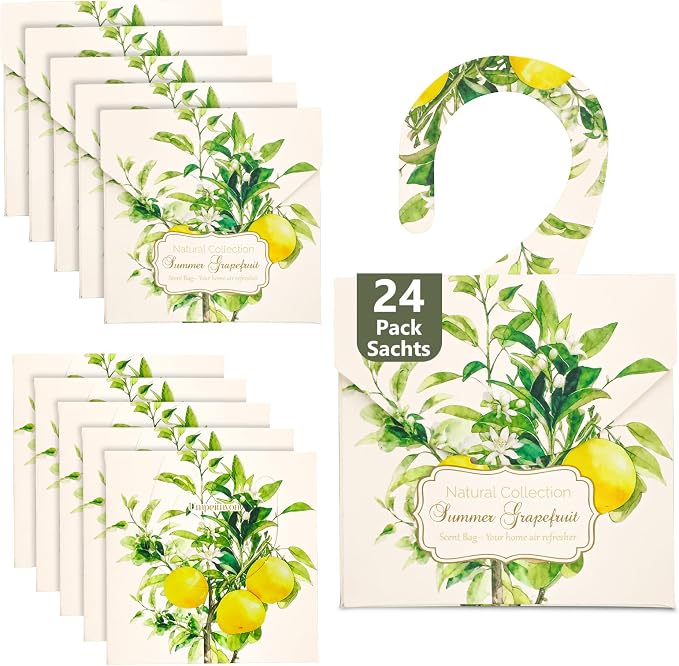24 PCS Lavender Sachets for Drawers and Closets, Natural Closet Freshener by Umpeimvon