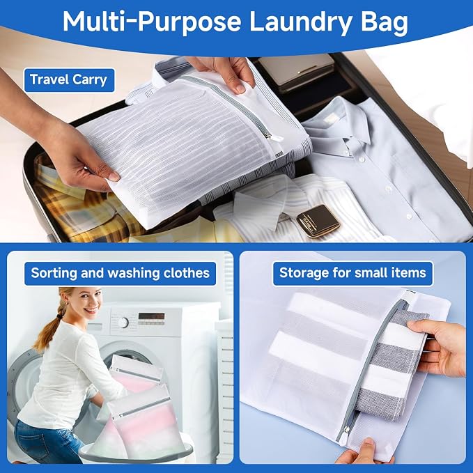 6 Pcs Mesh Laundry Bags for Delicates, Fine Mesh Wash Bag Set 6 Sizes - Image 7
