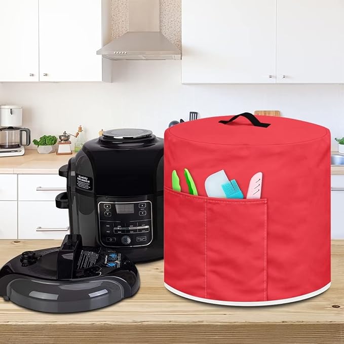 Red Pressure Cooker Cover Dust Cover 6qt,Kitchen Appliance Cover for Air fryer/Rice Cooker/Oven/Toaster/Stand Mixer/Steamer,Food Processor Cover