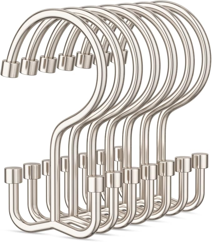 Shower Curtain Hooks, Shower Curtain Rings, Metal Shower Curtain Hangers Rust by Goowin