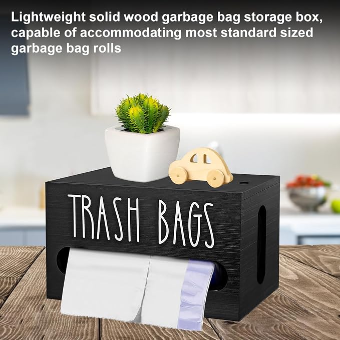Wooden Trash Bag Dispenser Organizer - Image 4