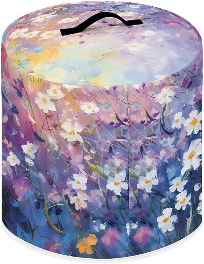 Daisy Print Pressure Cooker Cover for Women Insulated Rice Cooker Cover with Easy to Clean Lining Stain Resistant Dust Cover with Pockets for Instant Pot 3 Quart Appliance Cover