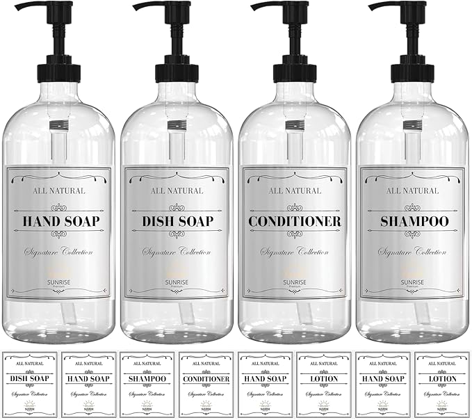Sunrise Premium Clear Glass Soap Dispenser by SunrisePremium
