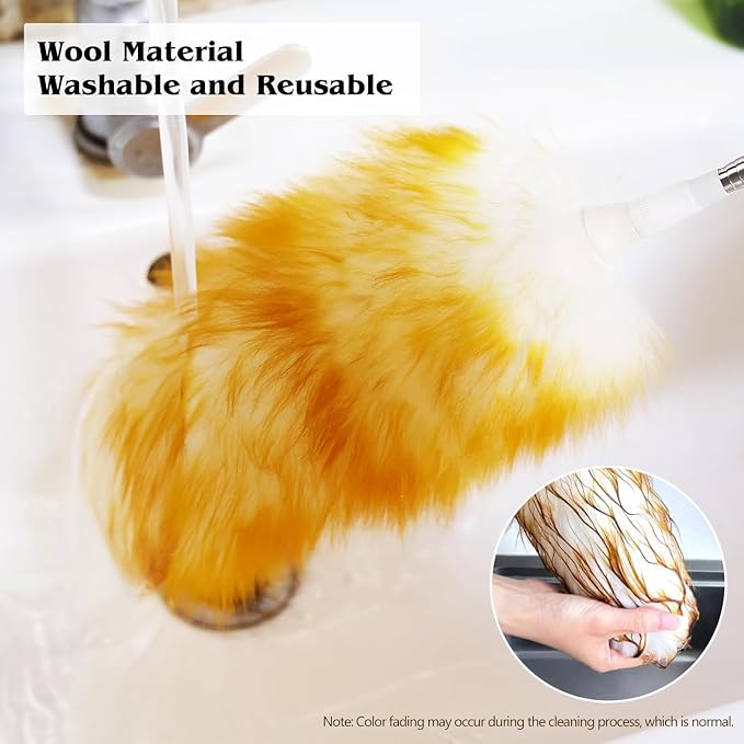 Lambswool Extendable Duster 29-110 Inch, Anti-Static Flexible Head, Stainless - Image 4