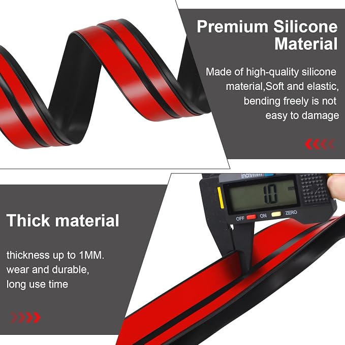 Benory T-Shaped Silicone Door Weather Stripping, 1.38" W x 20 ft | T-shaped - Image 5