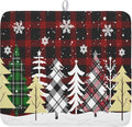Christmas Dish Drying Mat for Kitchen Counter 16”x18” Christmas Tree Buffalo by Kawani