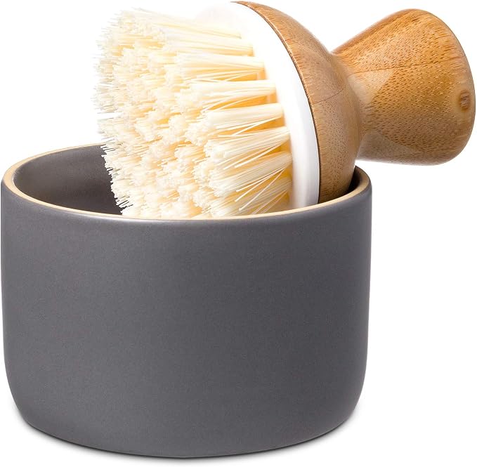 Full Circle Bubbly Palm Brush & Ceramic Soap Dispenser - Image 3