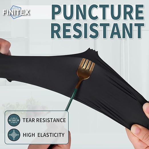 FINITEX - Black Nitrile Disposable Gloves, Powder/Latex-Free, Medical Exam 100 - Image 5