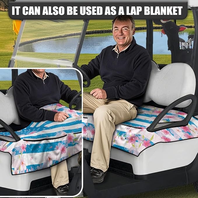 Golf Cart Seat Cover Cushion Designed for Golf Courses and Communities, Featuring Waterproof and Non-Slip Design