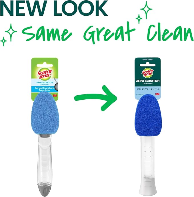 Scotch-Brite Non-Scratch Dishwand Kit, 1 Wand & 7 Refill Pads | Precise Soap - Image 2