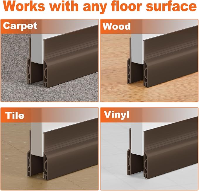 Door Draft Stopper, Door Sweep for Bottom of Door, Weather Stripping Door Seal - Image 9