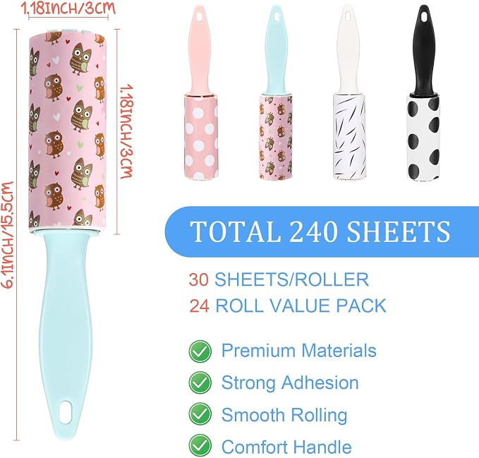 Hushee 24 Pcs Mini Lint Rollers - Image 2